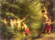 Fritz Zuber-Buhler The Cherry Thieves oil on canvas
